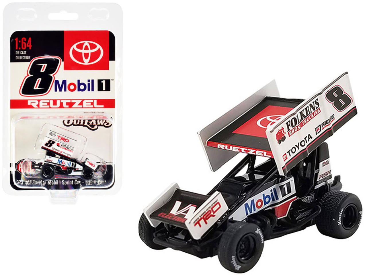 Winged Sprint Car #8 Aaron Reutzel "Mobil 1" Roth Motorsports "World of Outlaws" (2022) 1/64 Diecast Model Car by ACME