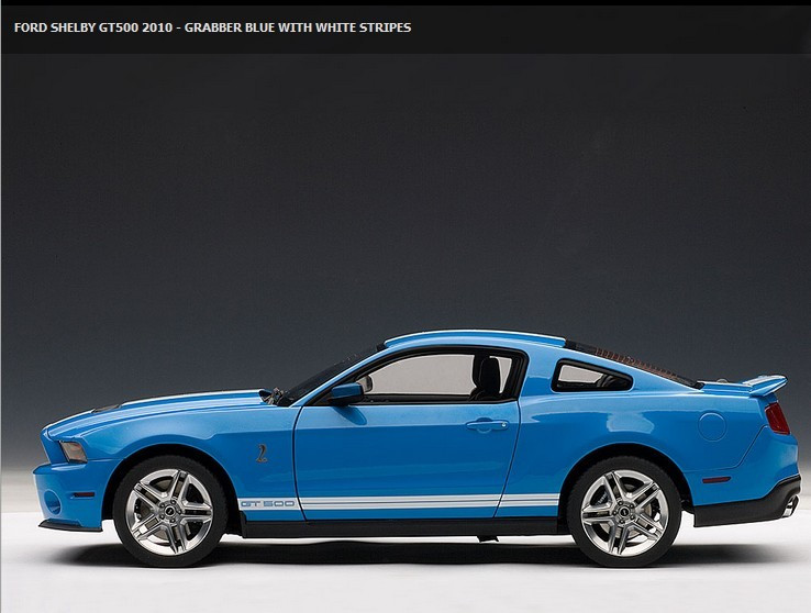 1/18 AUTOart 2010 Ford Mustang Shelby GT500 (Blue with White