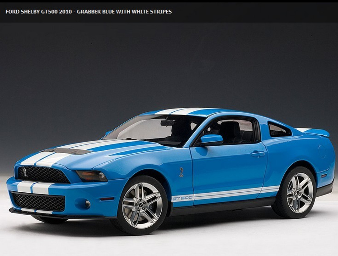 1/18 AUTOart 2010 Ford Mustang Shelby GT500 (Blue with White 