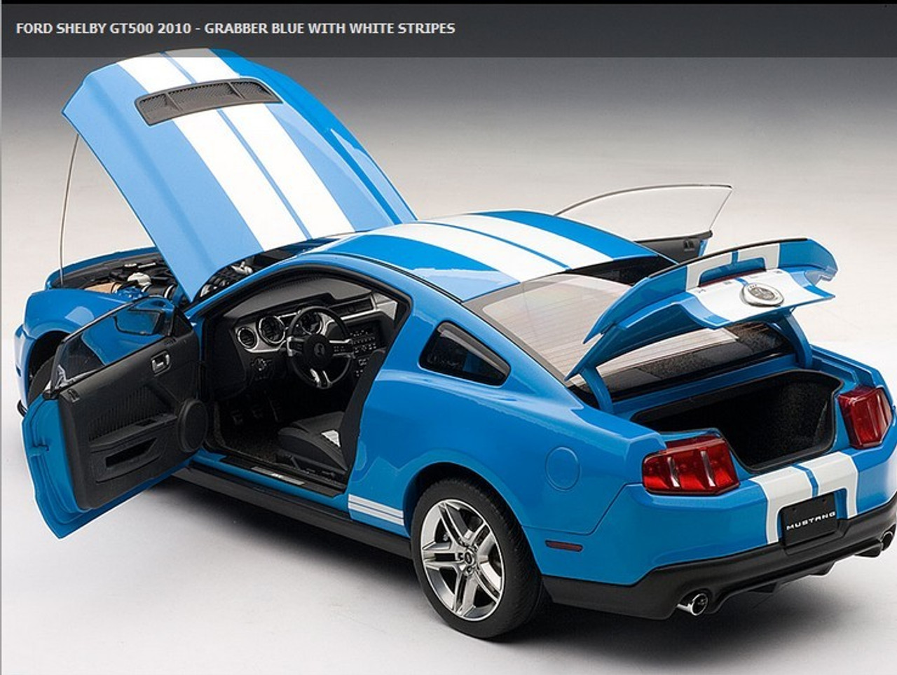 1/18 AUTOart 2010 Ford Mustang Shelby GT500 (Blue with White 