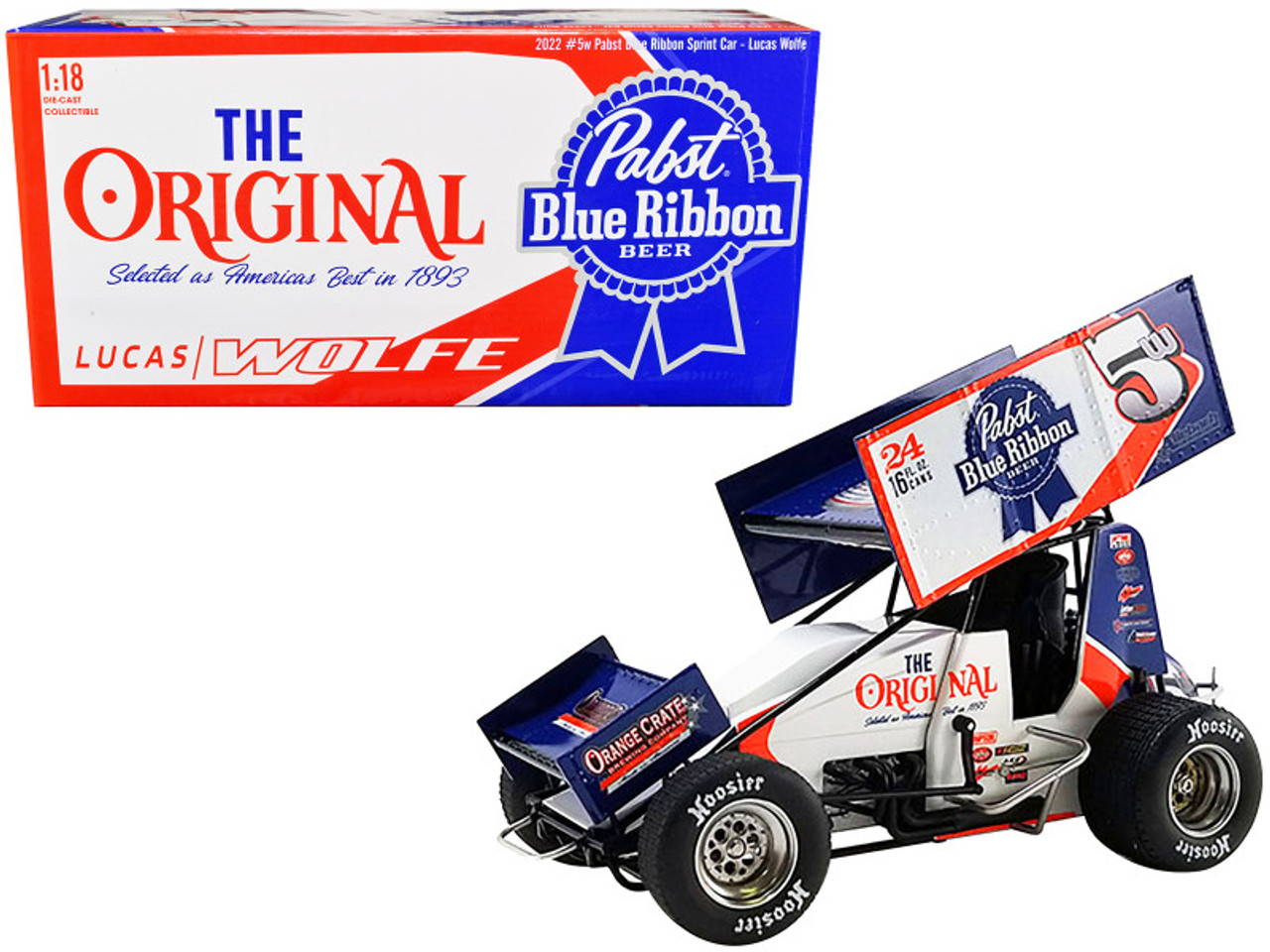 New ListingAcme 1/18 Winged Sprint Car #5W Lucas Wolfe Pabst Blue