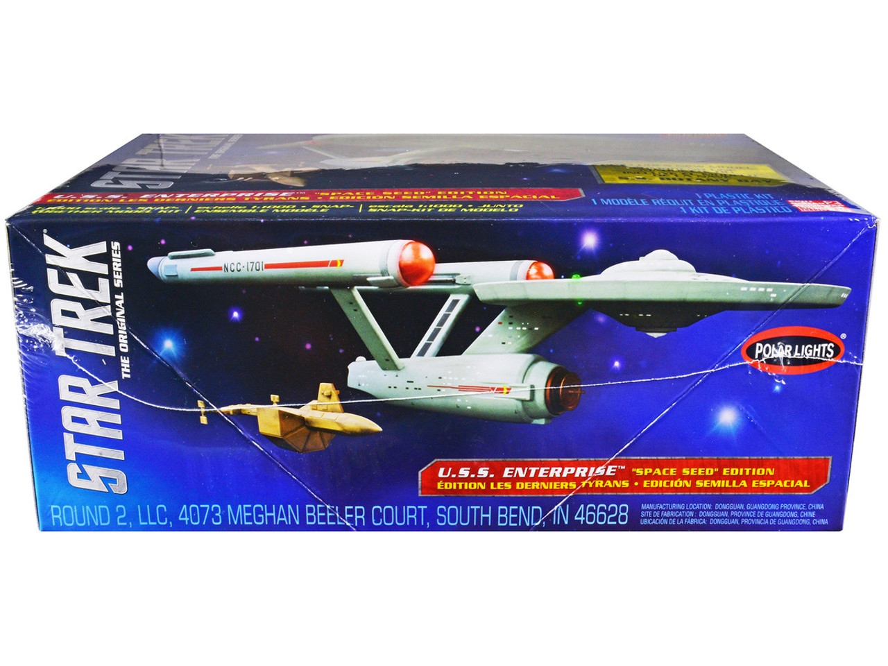 Skill 2 Model Kit Star Trek U.S.S. Enterprise and S.S. Botany Bay "The Original Series" "Space Seed" Edition Snap-Together 1/1000 Scale Model by Polar Lights