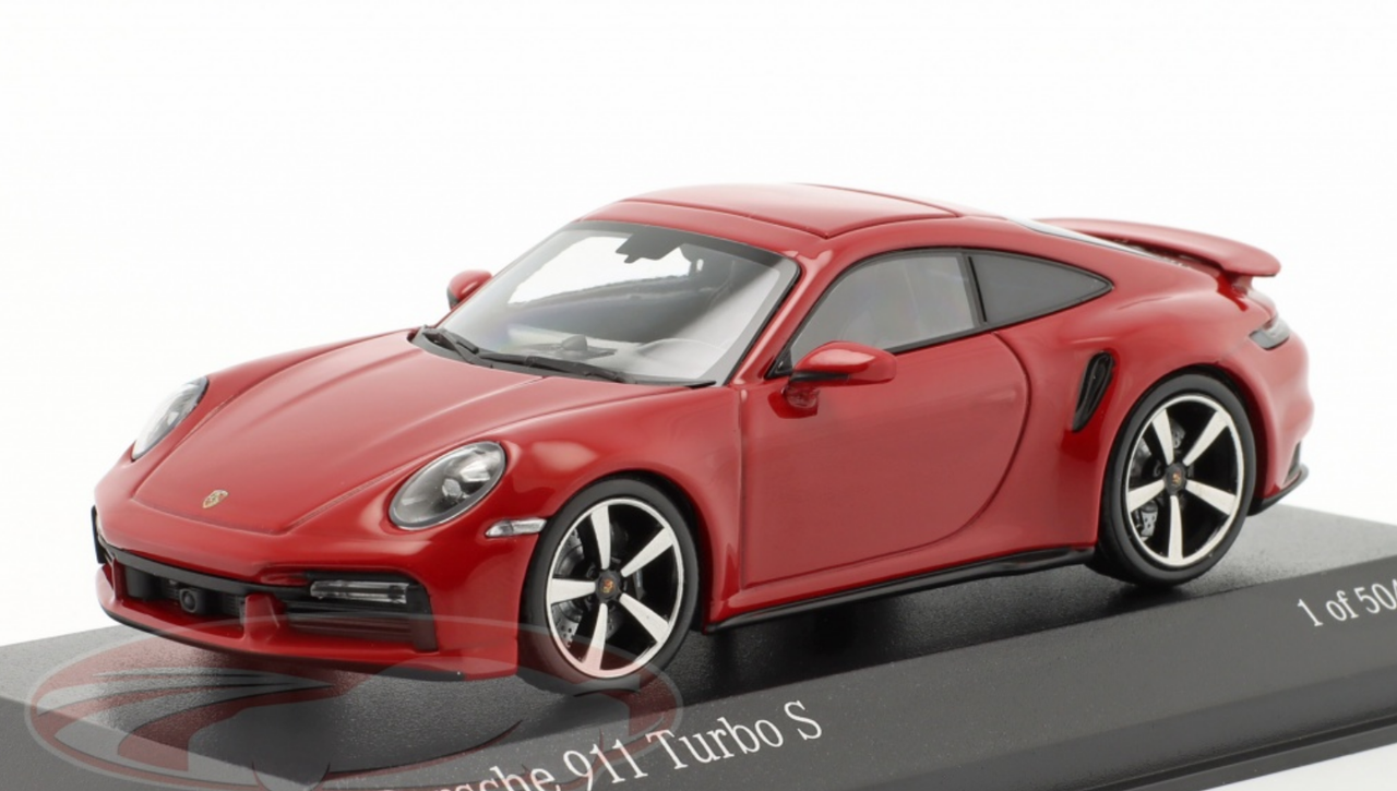 1/43 Minichamps 2020 Porsche 911 (992) Turbo S (Carmine Red) Car Model