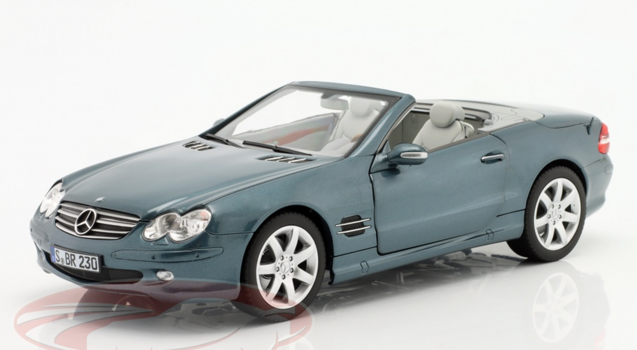 1/18 Dealer Edition 2001-2006 Mercedes-Benz AMG SL 500 SL500 (R230) (Topaz Blue) Diecast Car Model