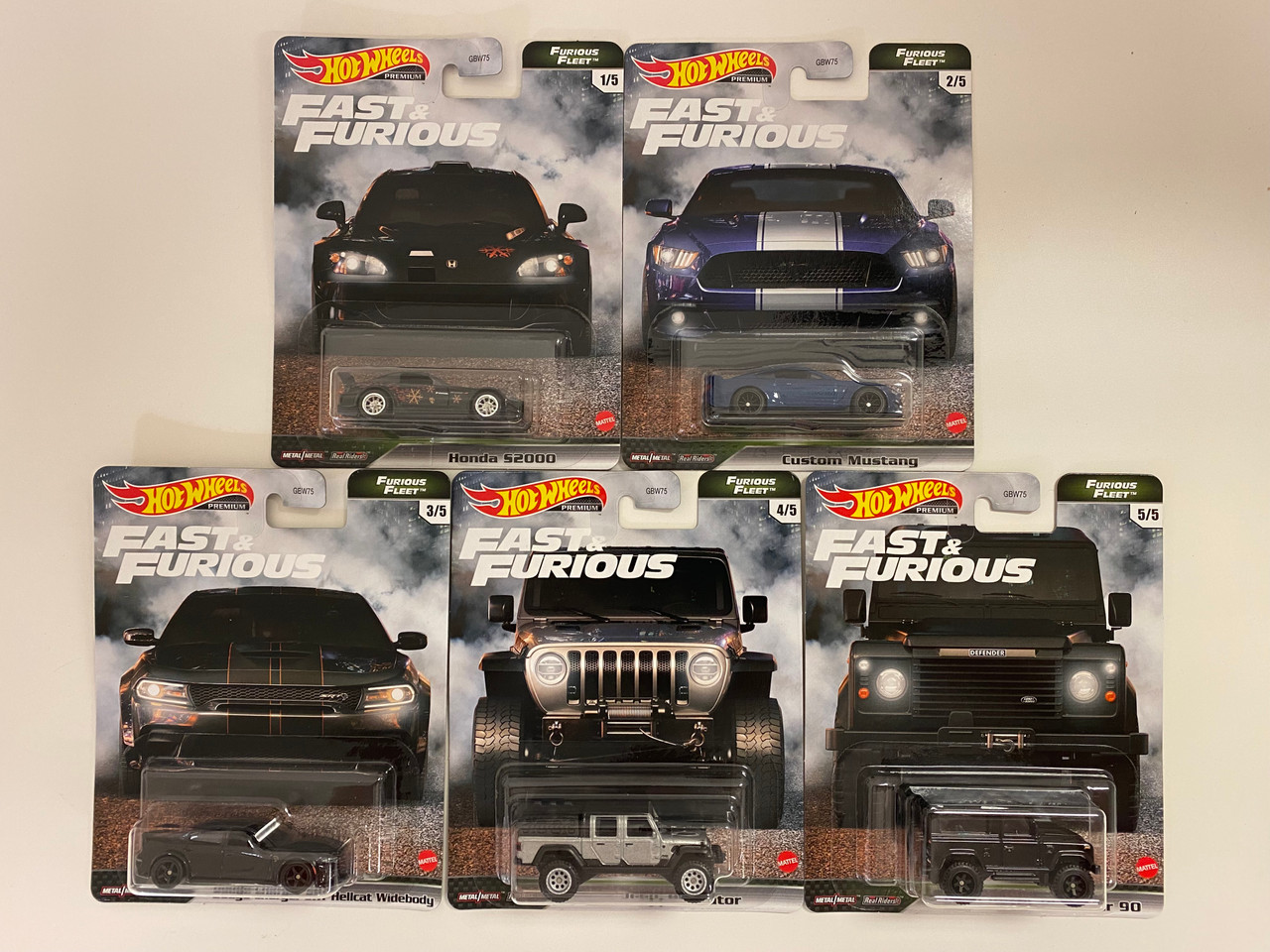 Set of Five 1/64 Hot Wheels Fast & Furious N Case 2021 Furious Fleet