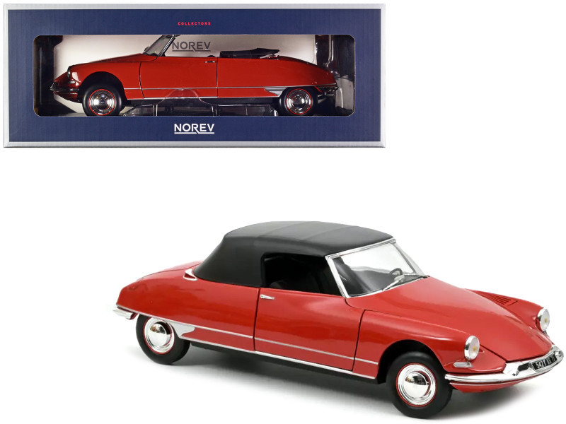 1961 Citroen DS 19 Cabriolet Corail Red 1/18 Diecast Model Car by