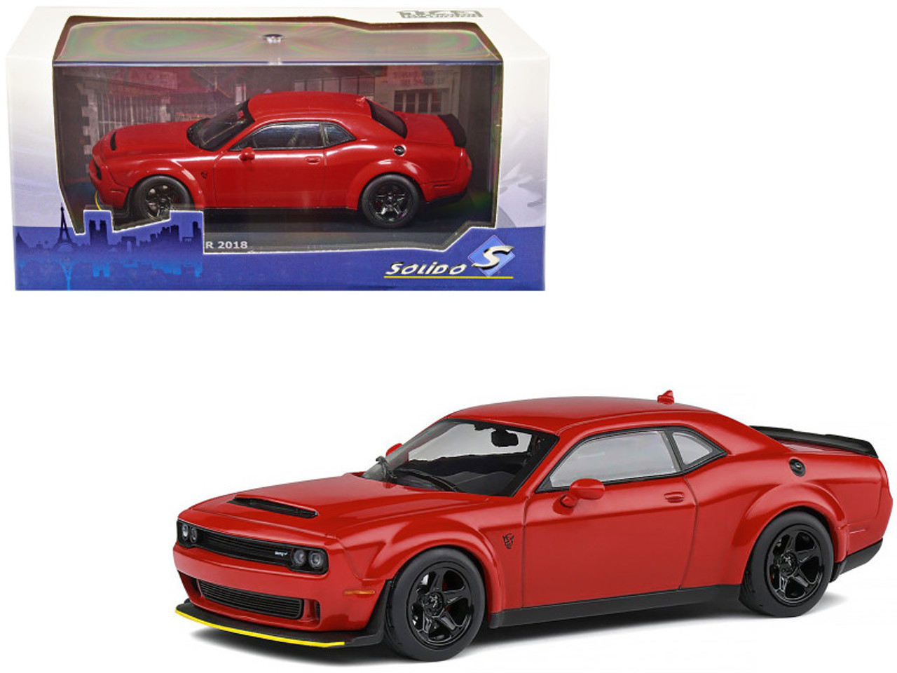 1/43 Solido 2018 Dodge Challenger SRT Demon V8 6.2L (Thor Red) Diecast Car Model