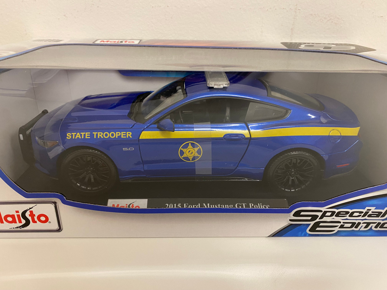 1/18 Maisto 2015 Ford Mustang GT Police State Trooper Diecast Car Model