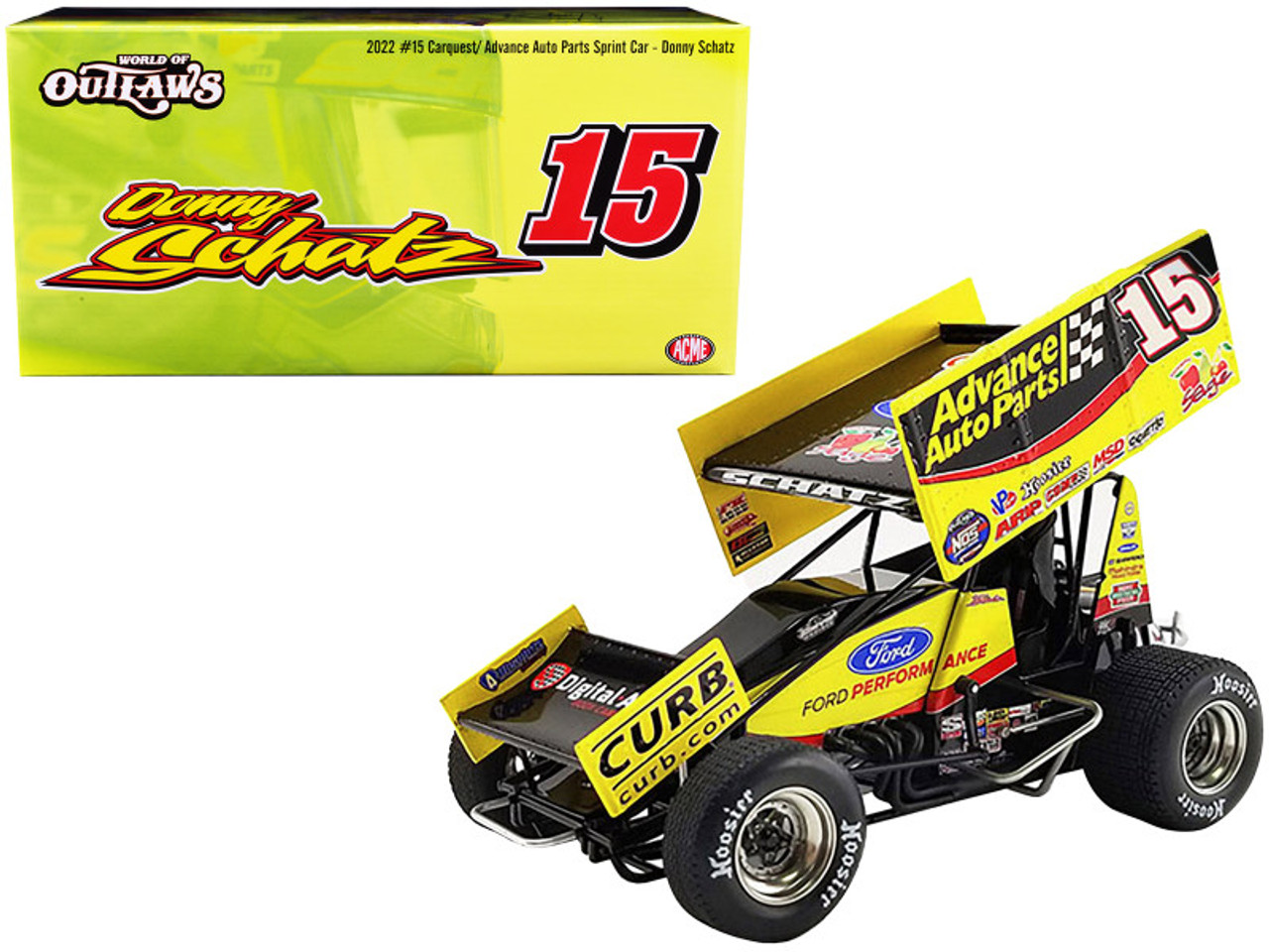 Winged Sprint Car #15 Donny Schatz "Advance Auto Parts" Tony Stewart Racing "World of Outlaws" (2022) 1/18 Diecast Model Car by ACME