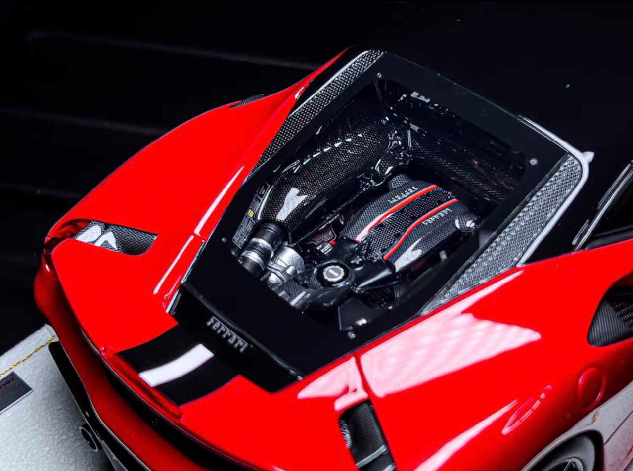 1/18 MR Collection Ferrari 488 Pista (Ferrari Red with Black