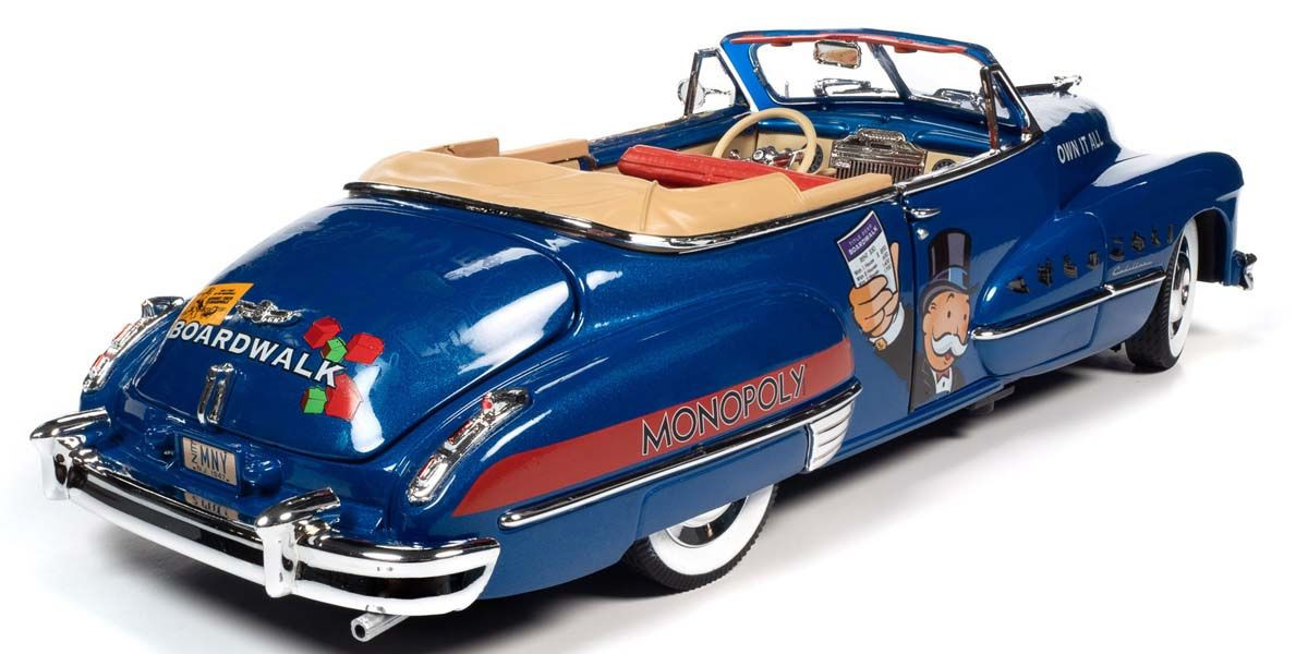 1/18 Auto World Monopoly 1947 Cadillac Convertible with Figure