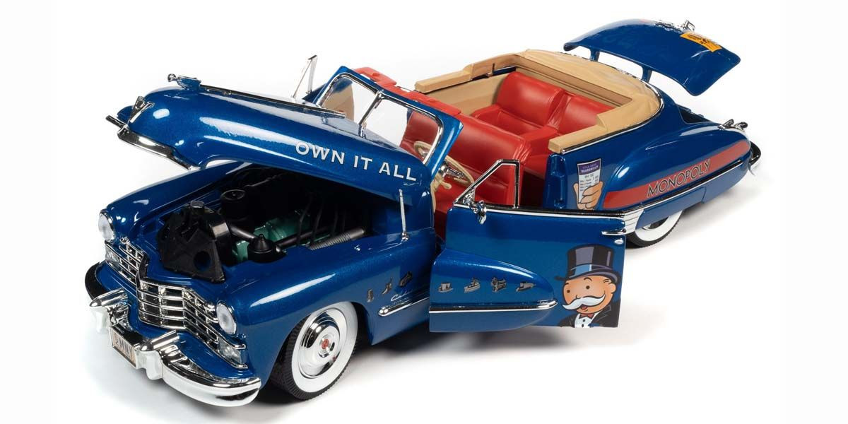 1/18 Auto World Monopoly 1947 Cadillac Convertible with Figure