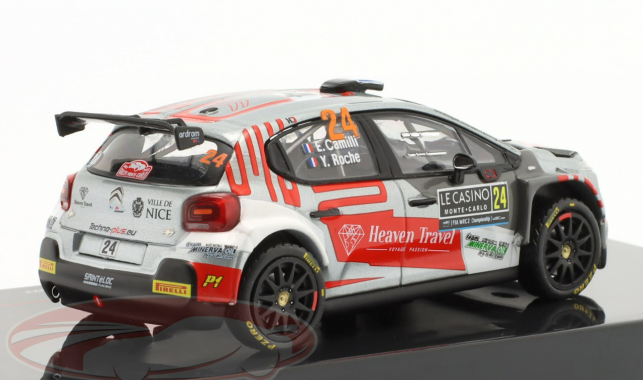 1/43 Ixo 2022 Citroen C3 Rally2 #24 Rally Monte Carol Saintéloc Junior Team Eric Camilli, Yannick Roche Car Model