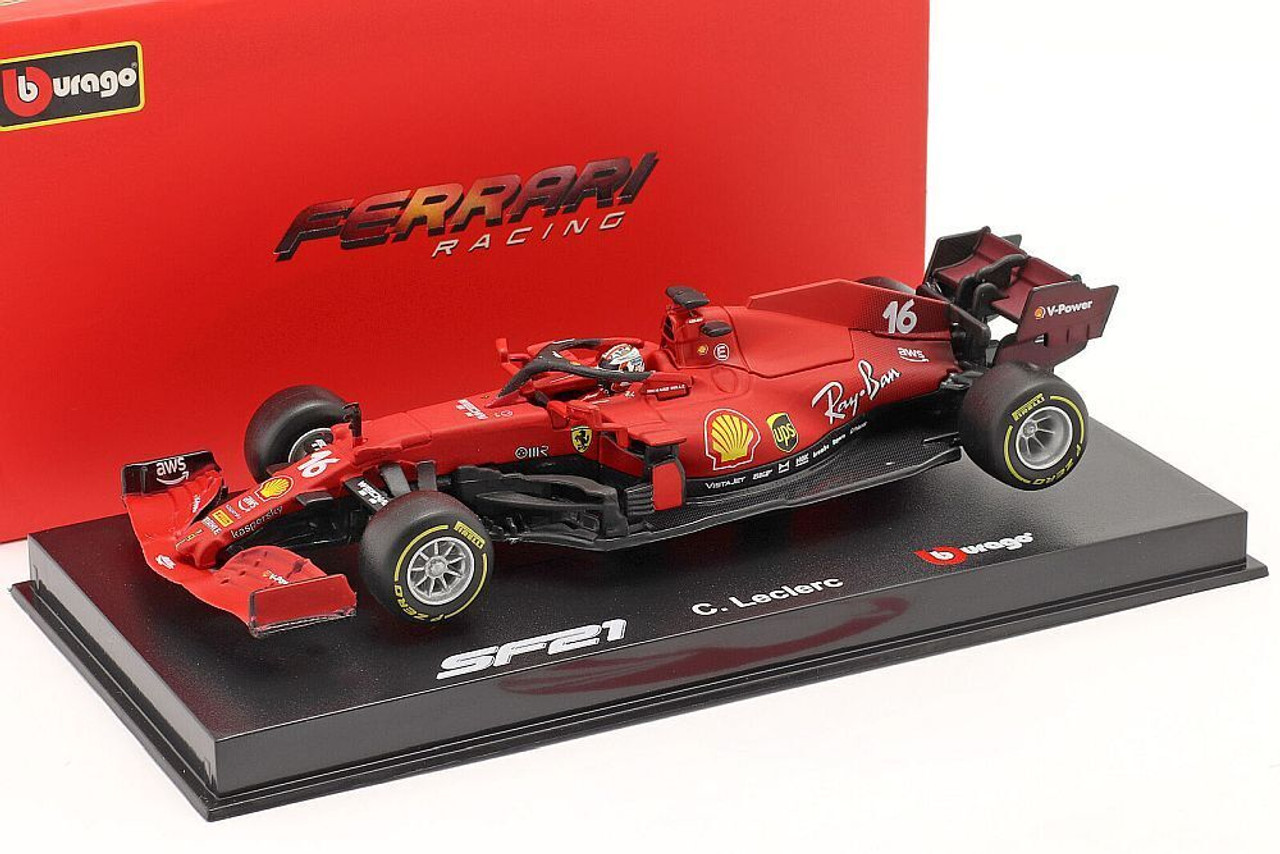 1/43 BBurago 2021 Formula 1 Ferrari SF21 Charles Leclerc #16 Car Model
