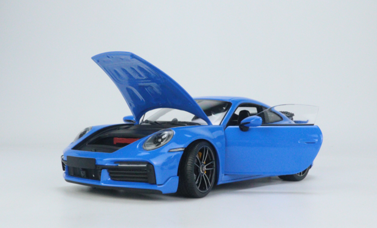 1/18 Minichamps Porsche 911 992 Turbo S (Shark Blue) 911 Turbo SportDesign Diecast Car Model Limited 300 Pieces