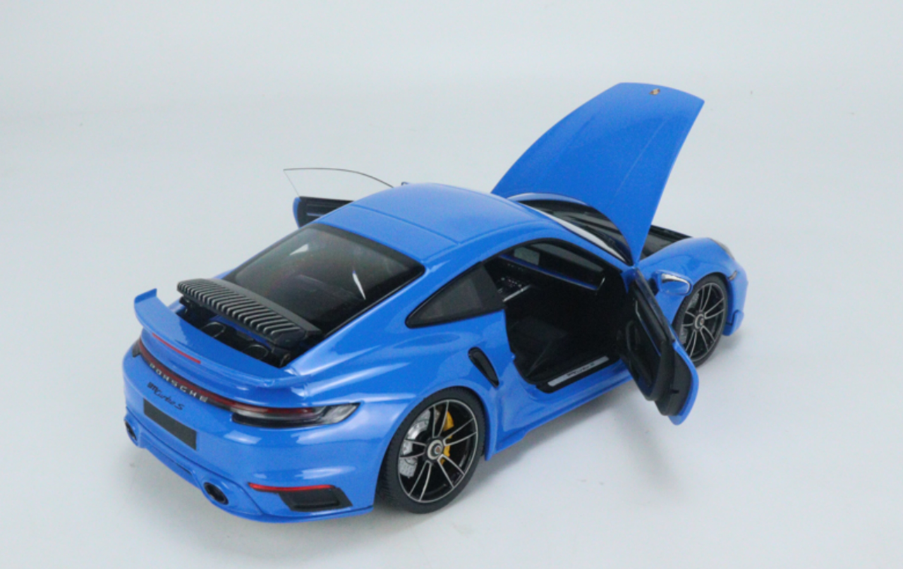 1/18 Minichamps Porsche 911 992 Turbo S (Shark Blue) 911 Turbo SportDesign Diecast Car Model Limited 300 Pieces