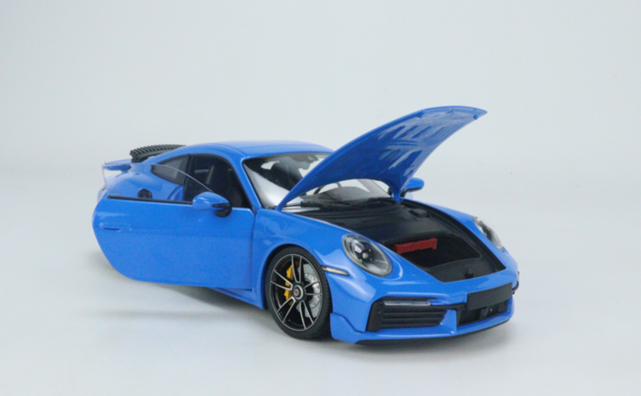 1/18 Minichamps Porsche 911 992 Turbo S (Shark Blue) 911 Turbo SportDesign Diecast Car Model Limited 300 Pieces