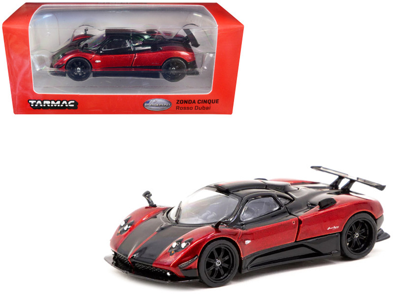 1/64 Tarmac Works Pagani Zonda Cinque Rosso Dubai Red Diecast Car Model