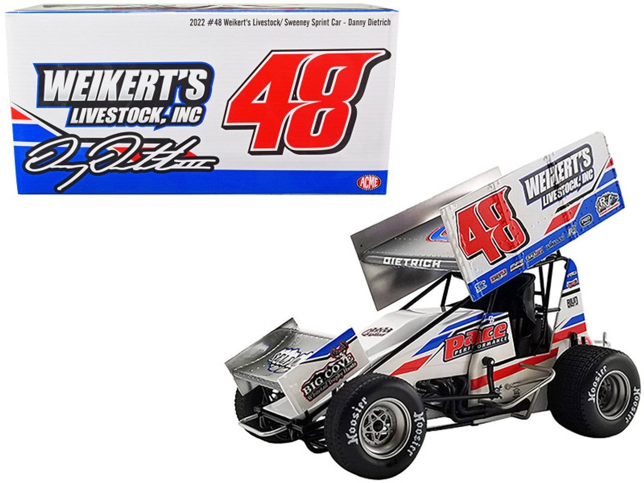 Winged Sprint Car #48 Danny Dietrich "Weikert's Livestock" Gary Kauffman Racing "World of Outlaws" (2022) 1/18 Diecast Model Car by ACME