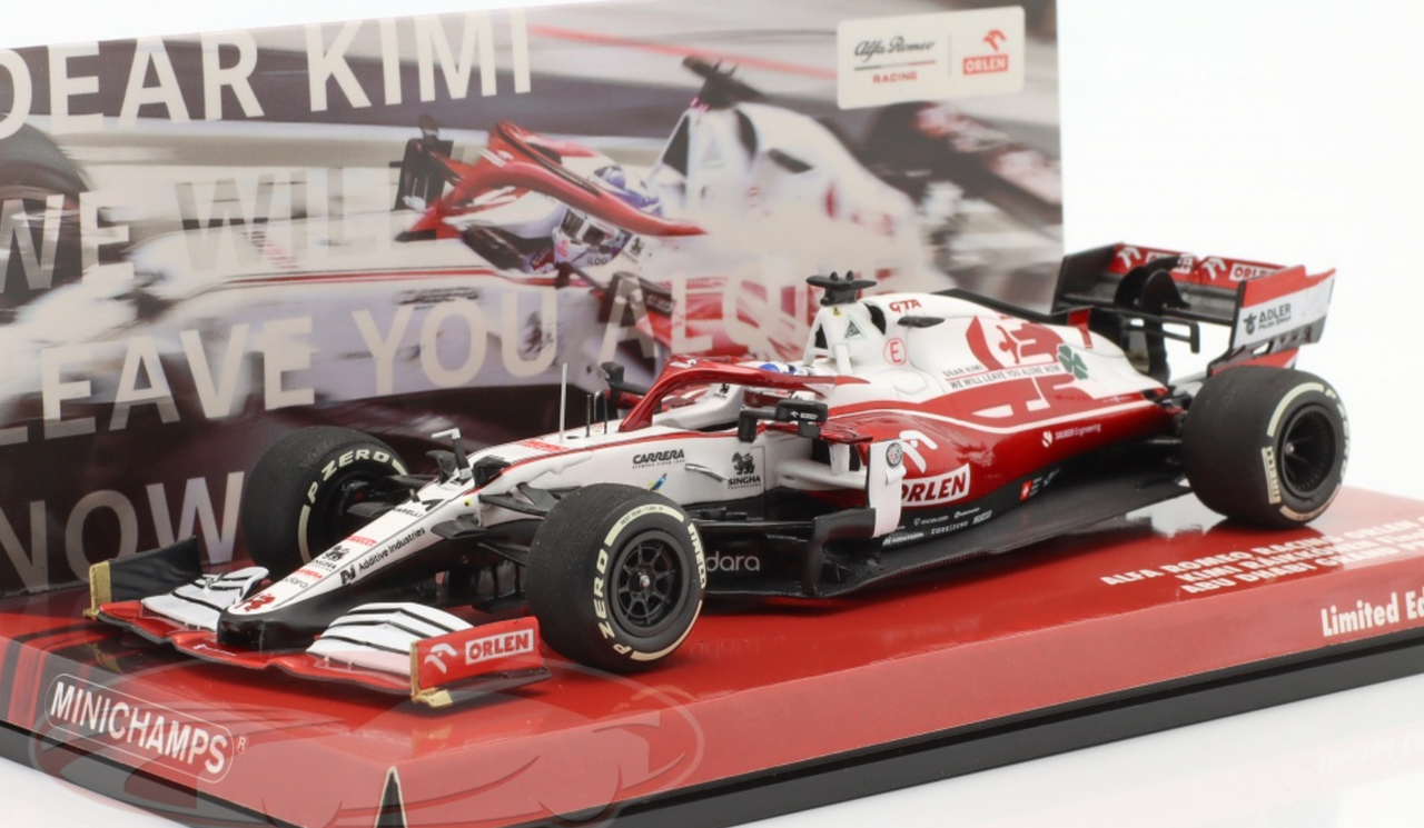 1/43 Minichamps 2021 Kimi Räikkönen Alfa Romeo Racing C41 #7 load Race Abu Dhabi Formula 1 Car Model