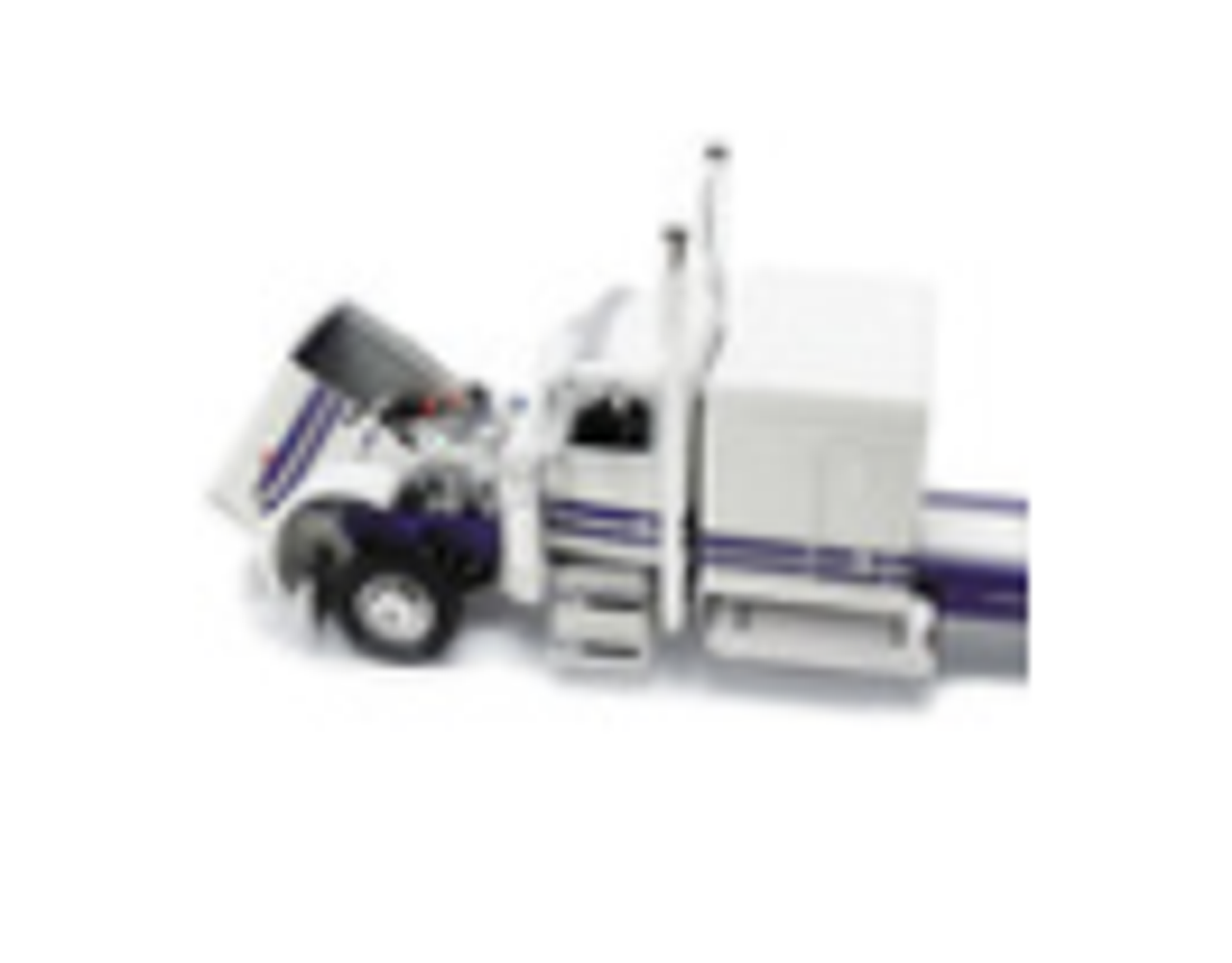 Peterbilt 389 with 63" Flat Top Sleeper Cab and Heil Fuel Tanker Trailer White with Purple Stripes "Preferred Materials Inc." 1/64 Diecast Model by DCP/First Gear