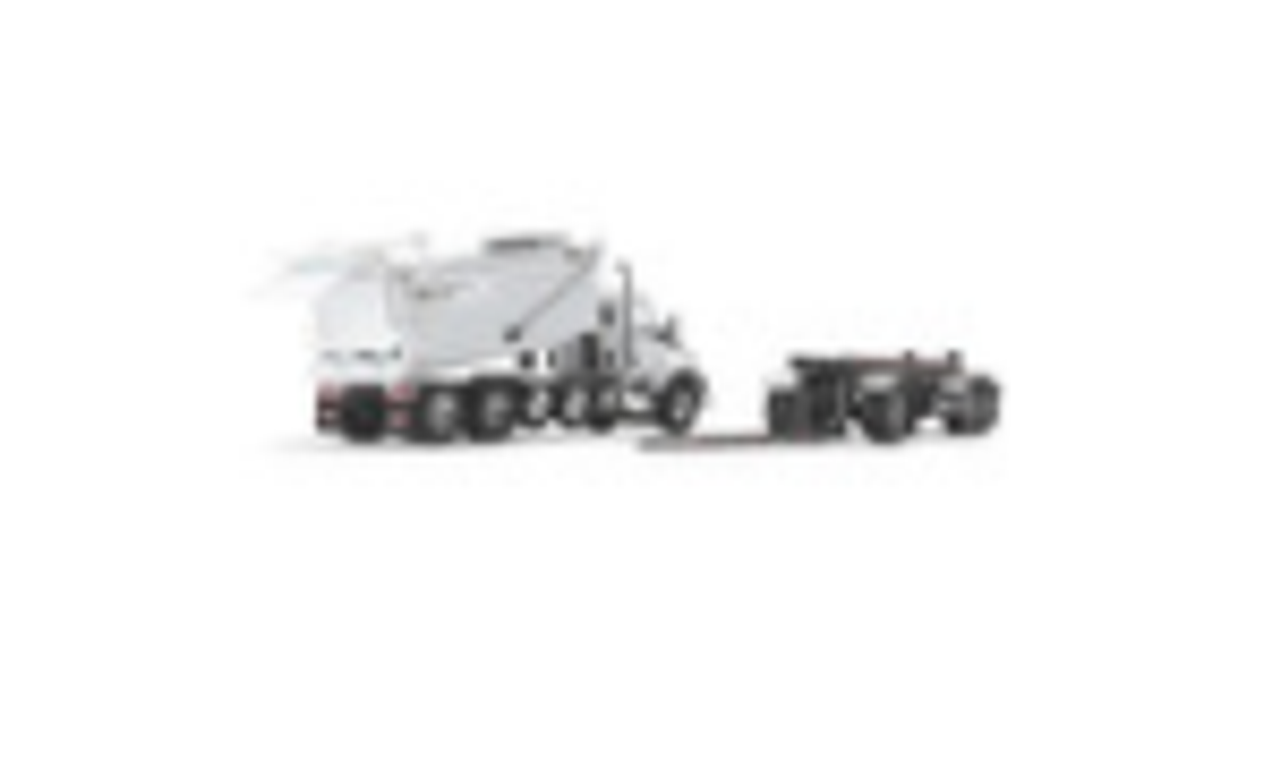 Kenworth T880 Quad-Axle Dump Truck and Rogue Transfer Tandem-Axle Dump Trailer Viper White 1/64 Diecast Model by DCP/First Gear