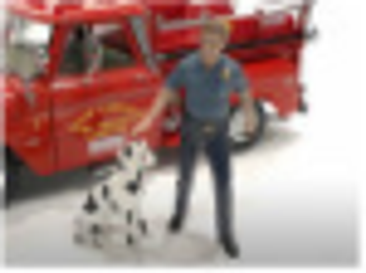 "Firefighters" Fire Dog Training Figures (Trainer and Dog) for 1/18 Scale Models by American Diorama