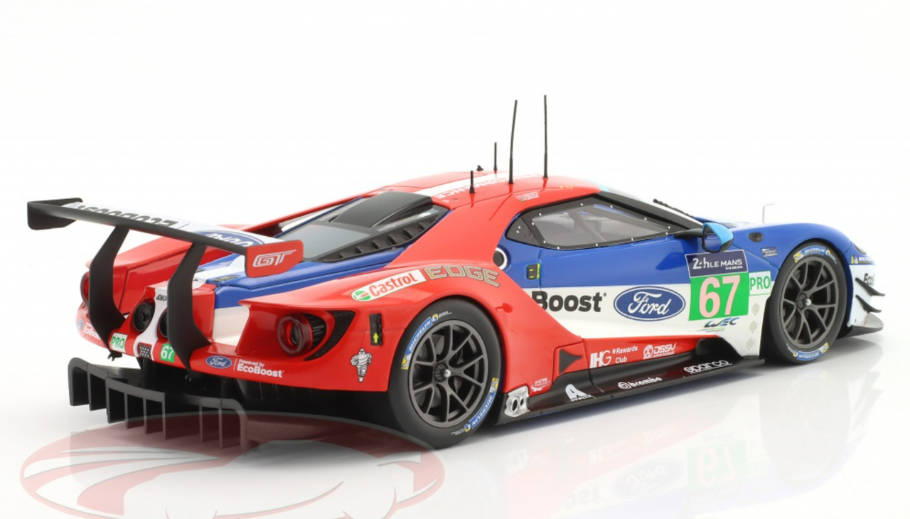 1/18 Ixo 2017 Ford GT #67 24h LeMans Ford Chip Ganassi Team UK Harry Tincknell, Andy Priaulx, Luis Felipe Derani Car Model