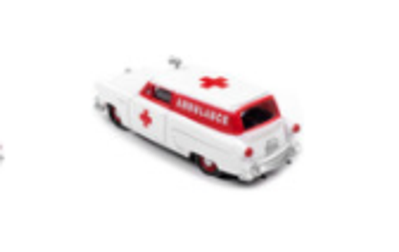 1953 Ford Courier Sedan Delivery Ambulance Red and White 1/87 (HO) Scale Model Car by Classic Metal Works