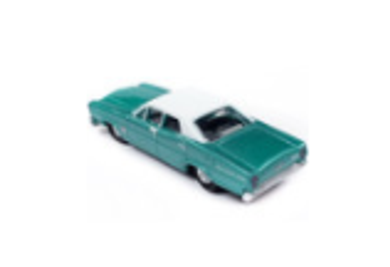 1967 Ford Galaxie Clearwater Aqua Metallic with White Top 1/87 (HO) Scale Model Car by Classic Metal Works