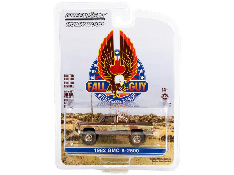 1982 GMC K-2500 Sierra Grande Pickup Truck Brown and Gold (Dirty Version) "Fall Guy Stuntman Association" Hollywood Special Edition 1/64 Diecast Model Car by Greenlight