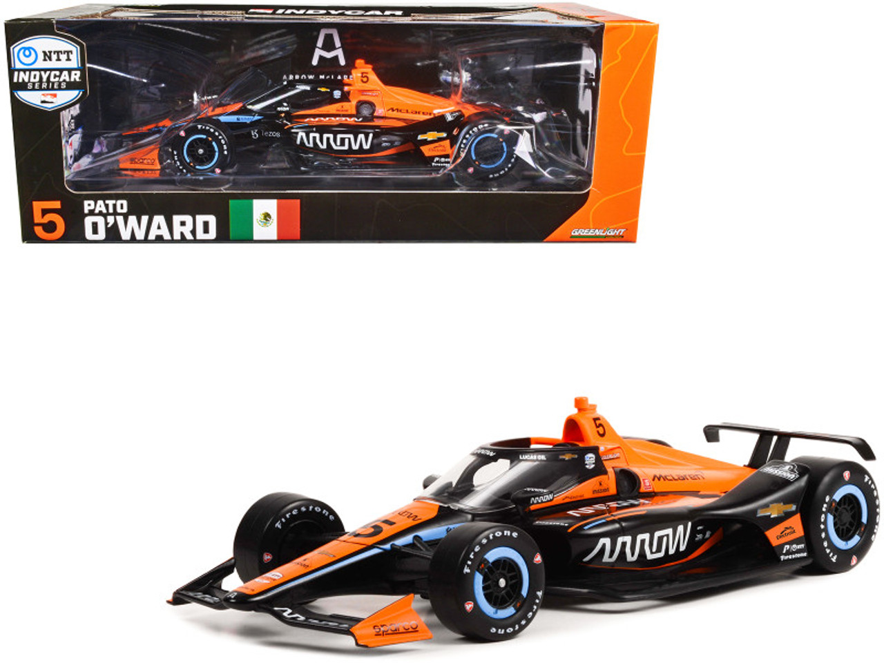 Dallara IndyCar #5 Pato O'Ward "Arrow" Arrow McLaren SP "NTT IndyCar Series" (2022) 1/18 Diecast Model Car by Greenlight