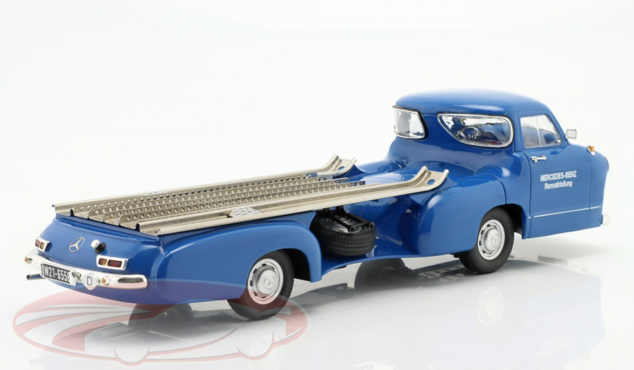 1/18 Werk83 1955 Mercedes-Benz Racing Rransporter "The Blue Wonder" Blue Diecast Car Model