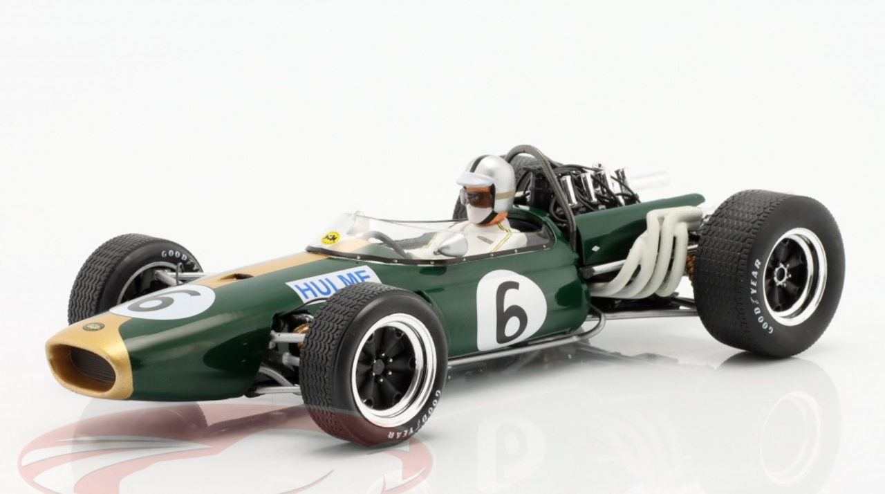 1/18 Modelcar Group 1966 Denis Hulme Brabham BT20 #6 2nd Great Britain GP Formula 1 Car Model