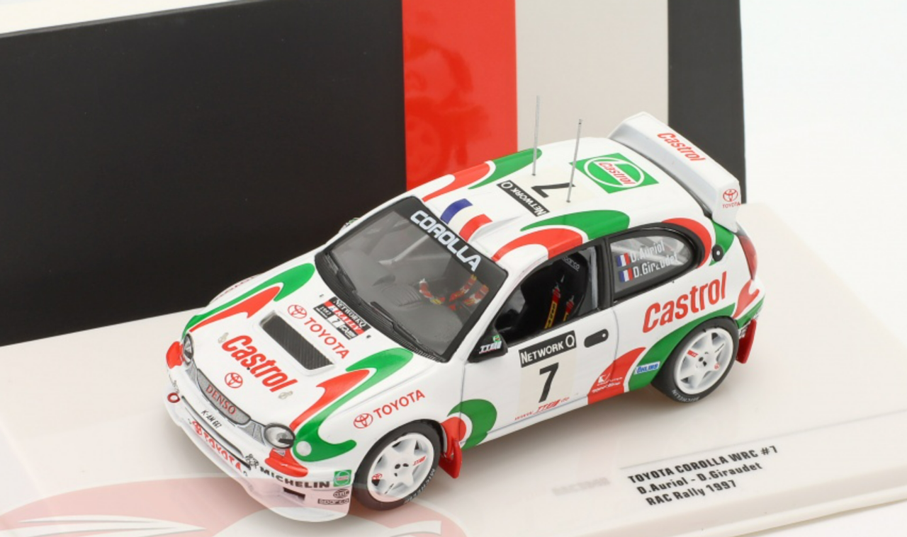 1/43 Ixo 1997 Toyota Corolla WRC #7 RAC Rallye Toyota Castrol Team Didier Auriol, Denis Giraudet Car Model