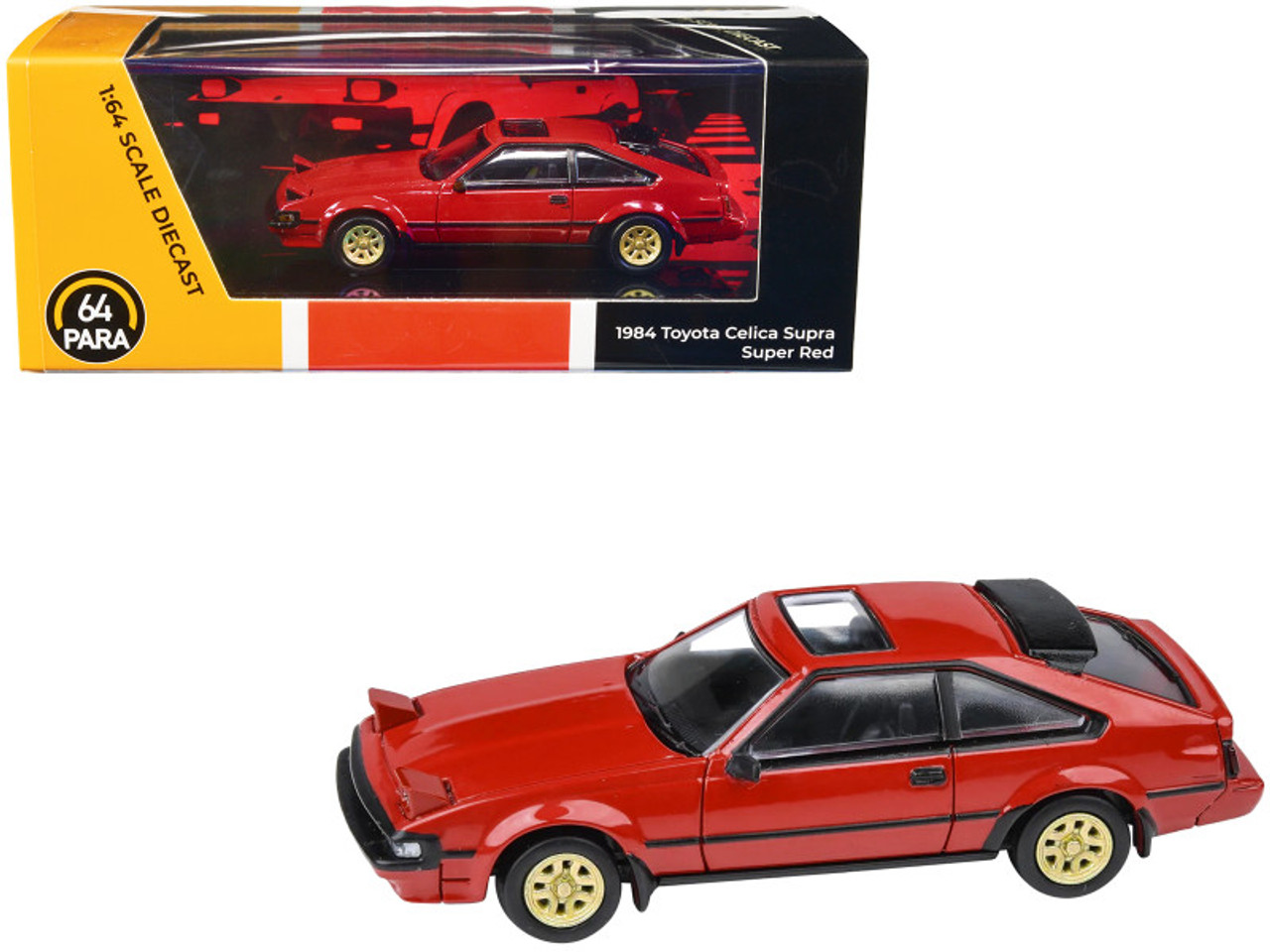 1984 Toyota Celica Supra Super Red with Sunroof 1/64 Diecast Model Car by Paragon Models