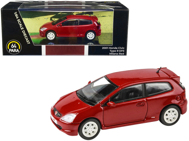 2001 Honda Civic Type R EP3 Milano Red 1/64 Diecast Model Car by