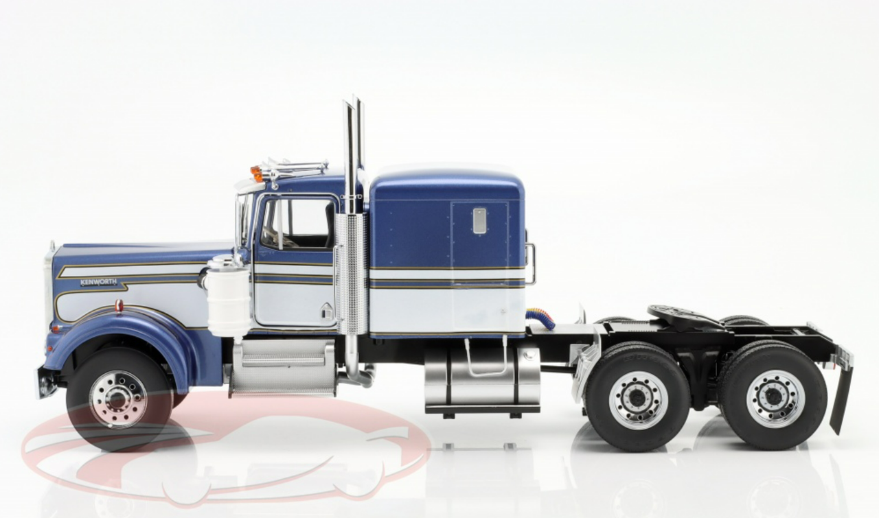 1/18 Road Kings Kenworth W900 Truck (Blue Metallic & White) Diecast Car  Model