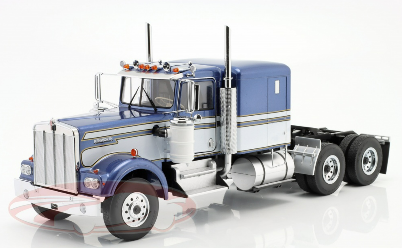 1/18 Road Kings Kenworth W900 Truck (Blue Metallic & White) Diecast Car Model