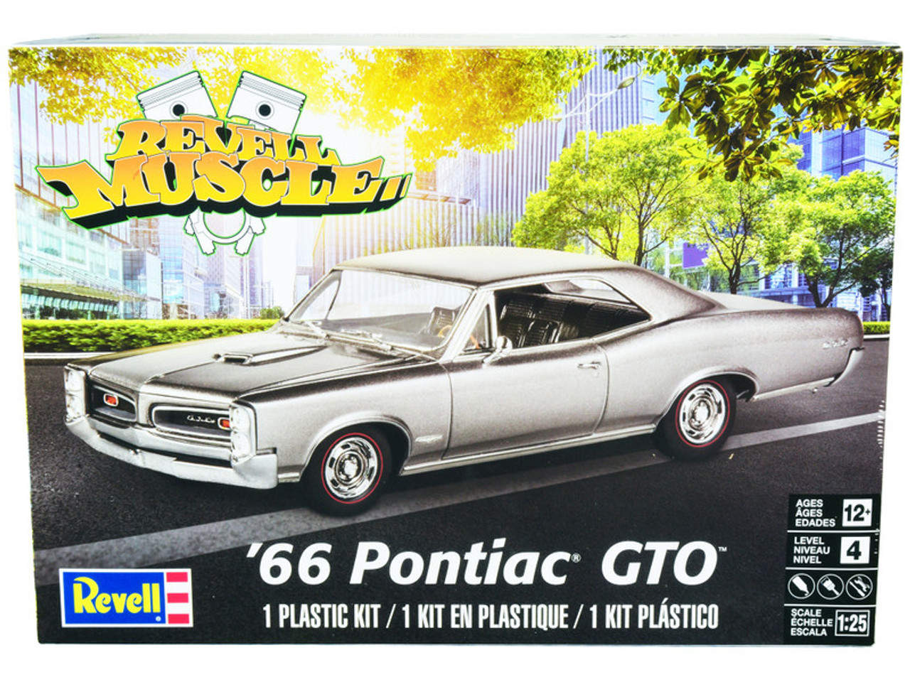 Level 4 Model Kit 1966 Pontiac GTO "Revell Muscle" Series 1/25 Scale Model Car by Revell