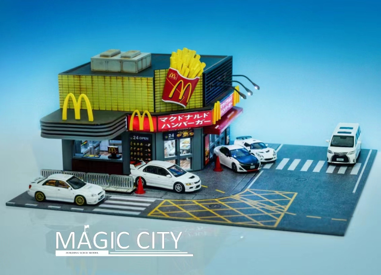 1/64 Magic City Japan Street McDonald Shop Diorama (cars