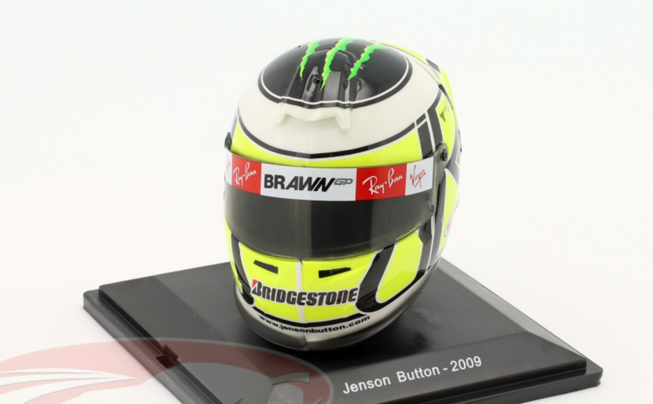 1/5 Spark 2009 Jenson Button #22 Brawn GP Formula 1 World Champion Helmet Model