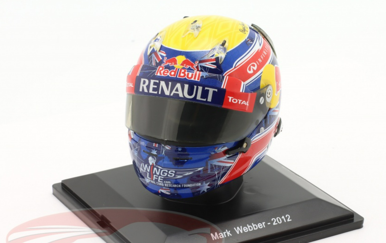 1/5 Spark 2012 Mark Webber #2 Red Bull Formula 1 Helmet Model