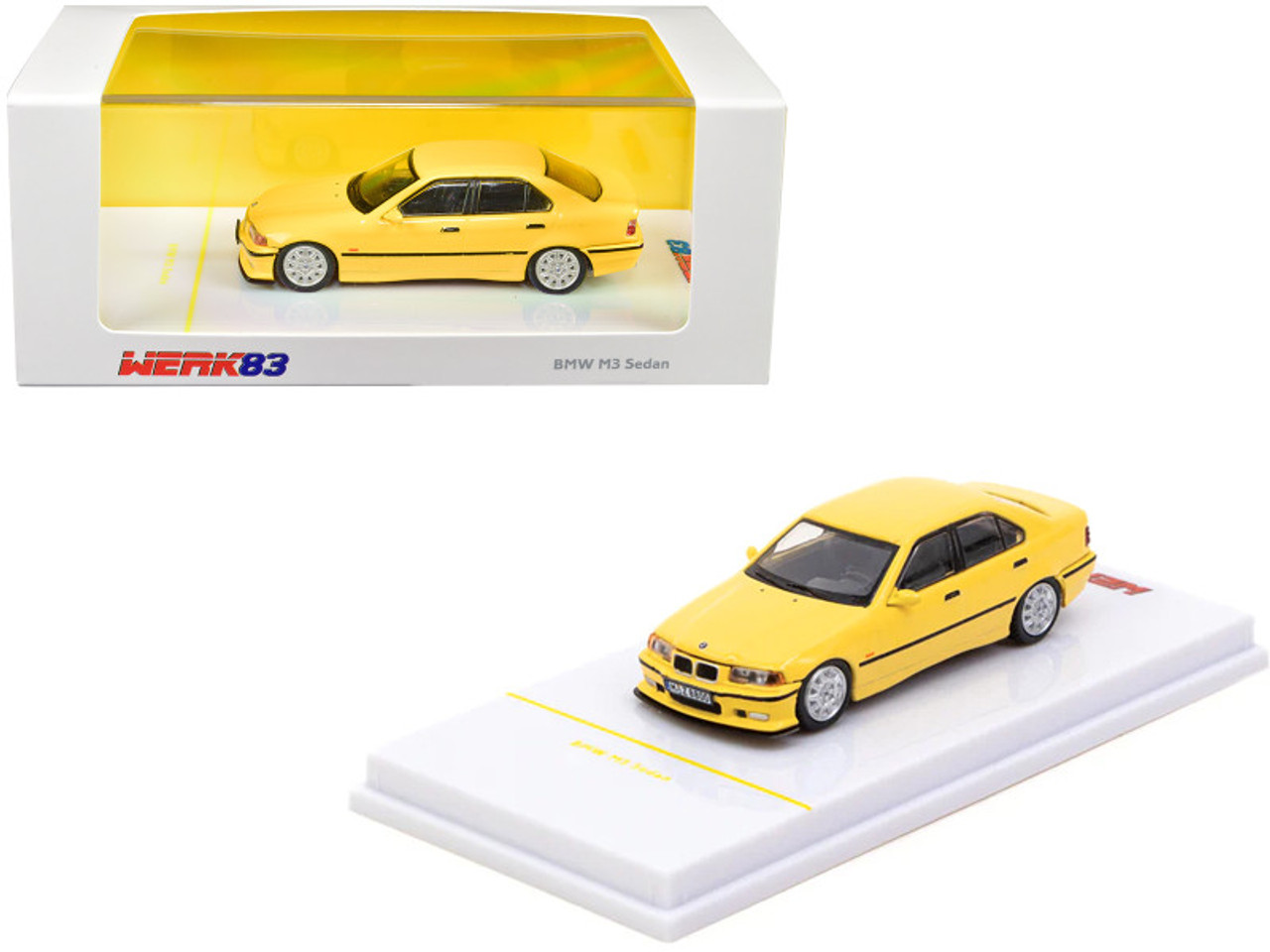 1/64 Werk83 BMW M3 Sedan Yellow - LIVECARMODEL.com