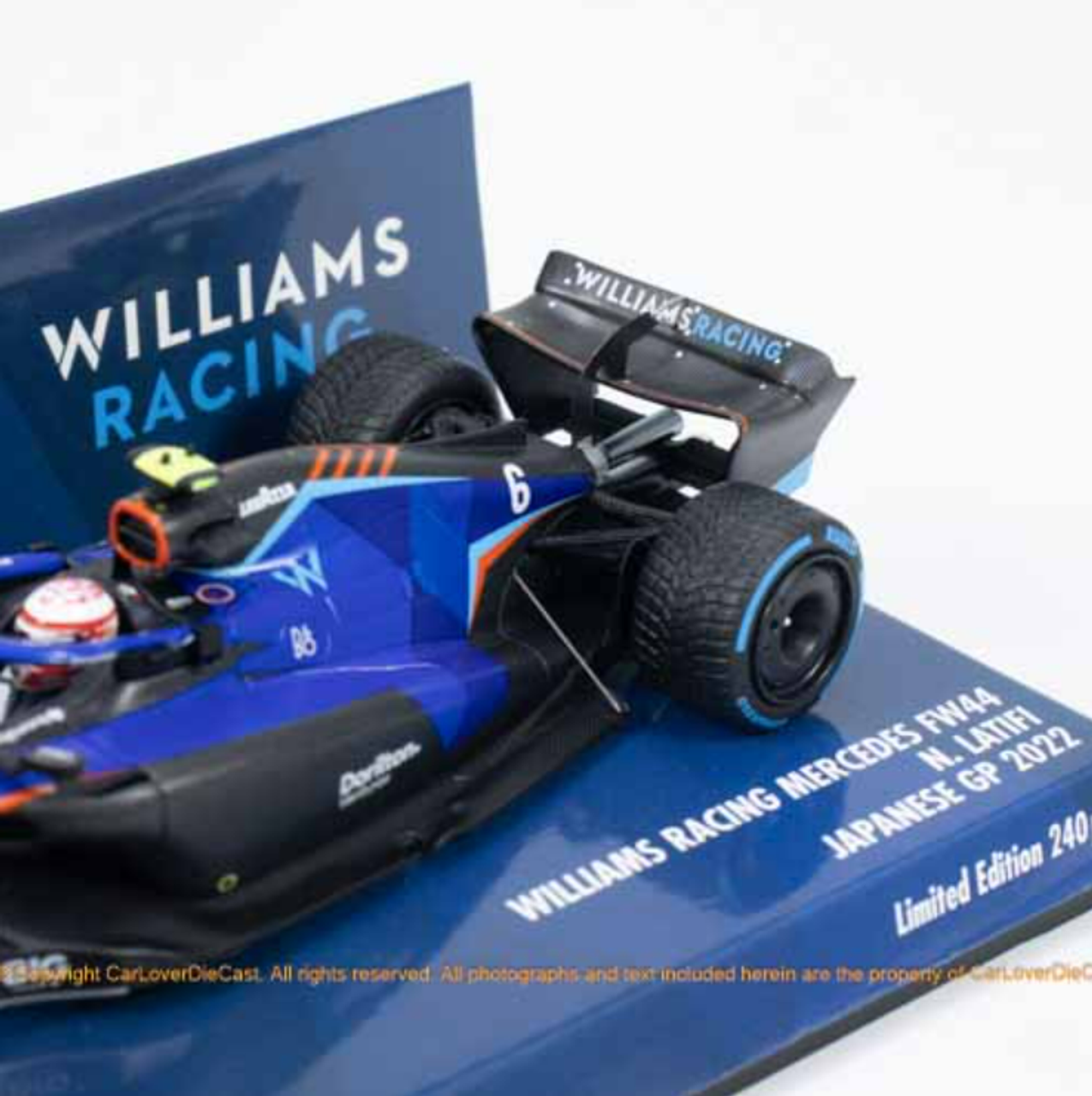 1/43 MINICHAMPS  WILLIAMS RACING FW44 NICHOLAS LATIFI JAPANESE GP 2022 Resin Car Model
