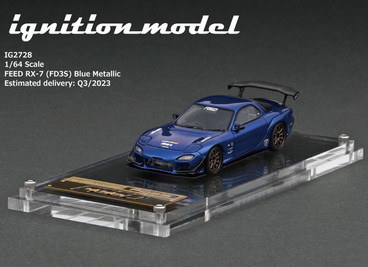 ignition.model FD3S ミニカー 青 1/64 Ignition Model Madza FEED RX-7 (FD3S) Blue Metallic