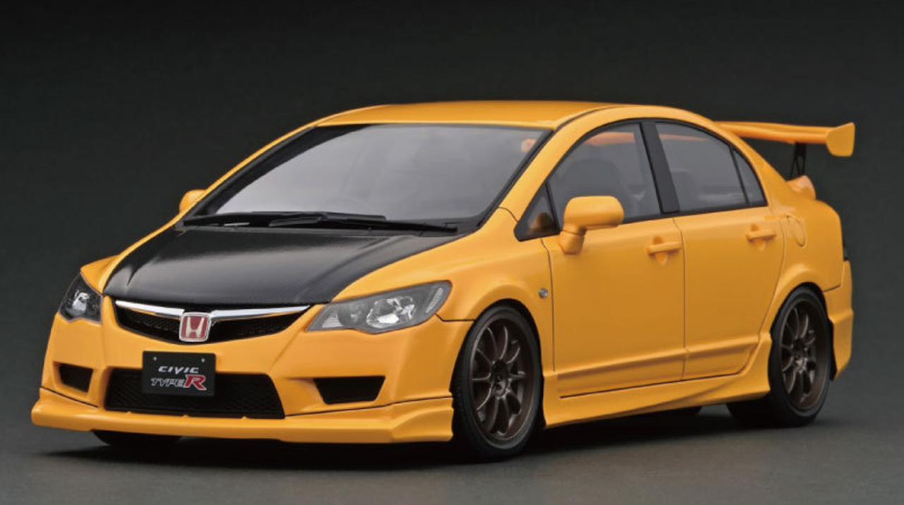 1/18 Ignition Model Honda CIVIC (FD2) TYPE R Yellow *with carbon bonnet 