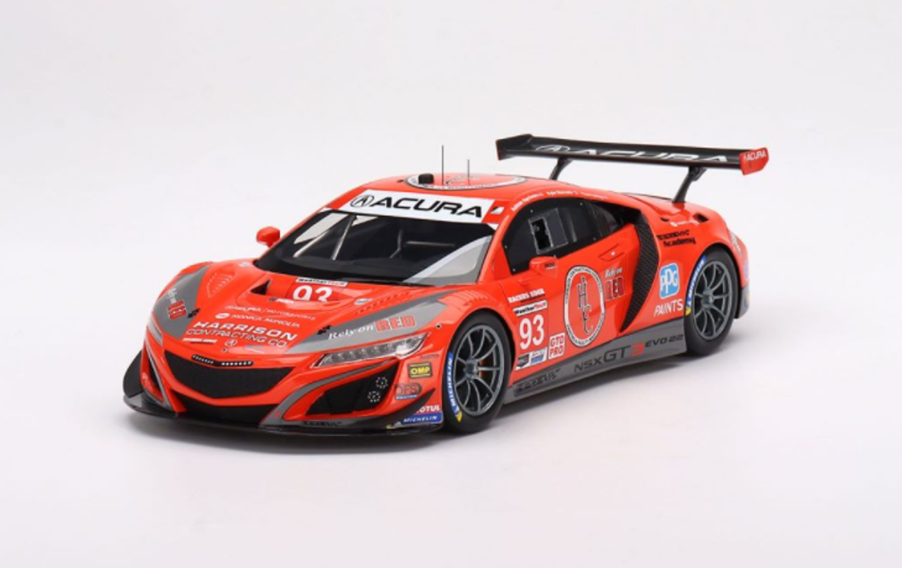 1/18 Top Speed Acura NSX GT3 EVO22 #93 WTR Racers Edge Motorsports 2022 IMSA Sebring 12 Hrs Resin Car Model