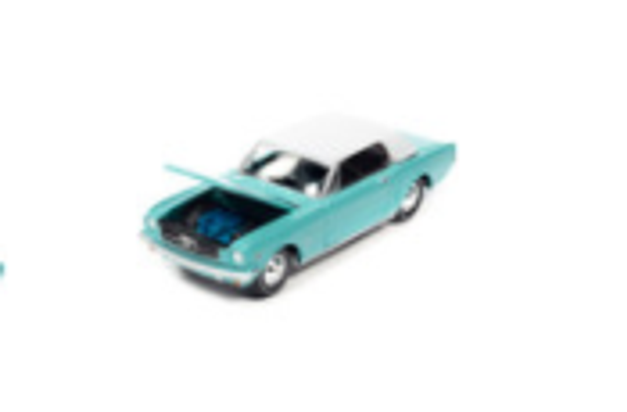 1965 Ford Mustang Light Blue with White Top James Bond 007 "Thunderball" (1965) Movie "Pop Culture" 2022 Release 3 1/64 Diecast Model Car by Johnny Lightning