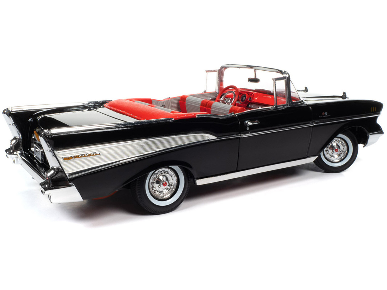 1/18 Auto World 1957 Chevrolet Bel Air Convertible Onyx Black James Bond 007 "Dr. No" (1962) Movie "60 Years of Bond" Series Diecast Car Model